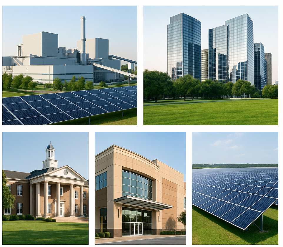 Who We Serve Factories & manufacturing units Warehouses, showrooms & corporate buildings Small, medium & large industries Schools, hospitals & institutions Commercial complexes & malls Landowners developing ground-mount solar farms